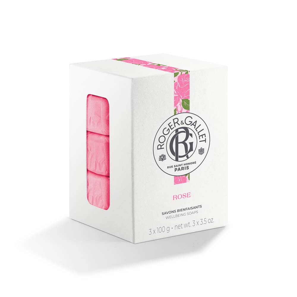 Roger & Gallet Rose Coffret Savon Bienfaisant Base Végétale 3x100g