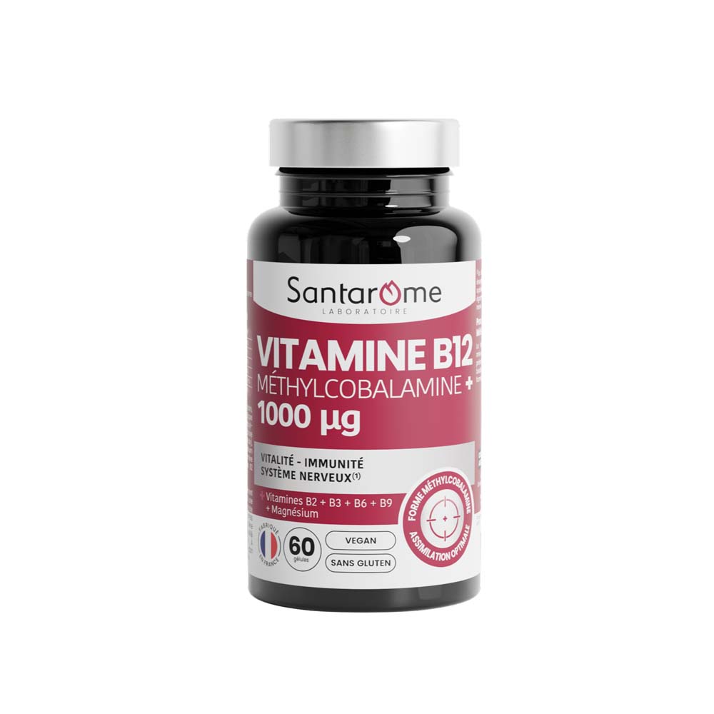 Santarome Vitamine B12 Méthylcobalamine 1000 µg Vitalité 60 gélules