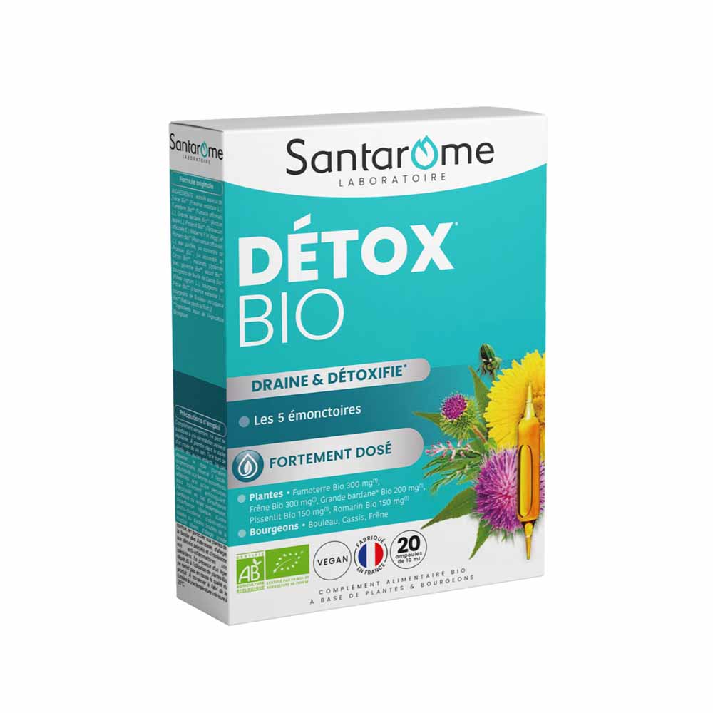 Santarome Détox Bio Draine & Détoxifie 20 ampoules