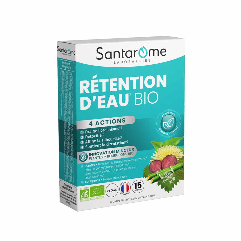 Santarome Rétention d'Eau Bio Complément minceur 15 comprimés