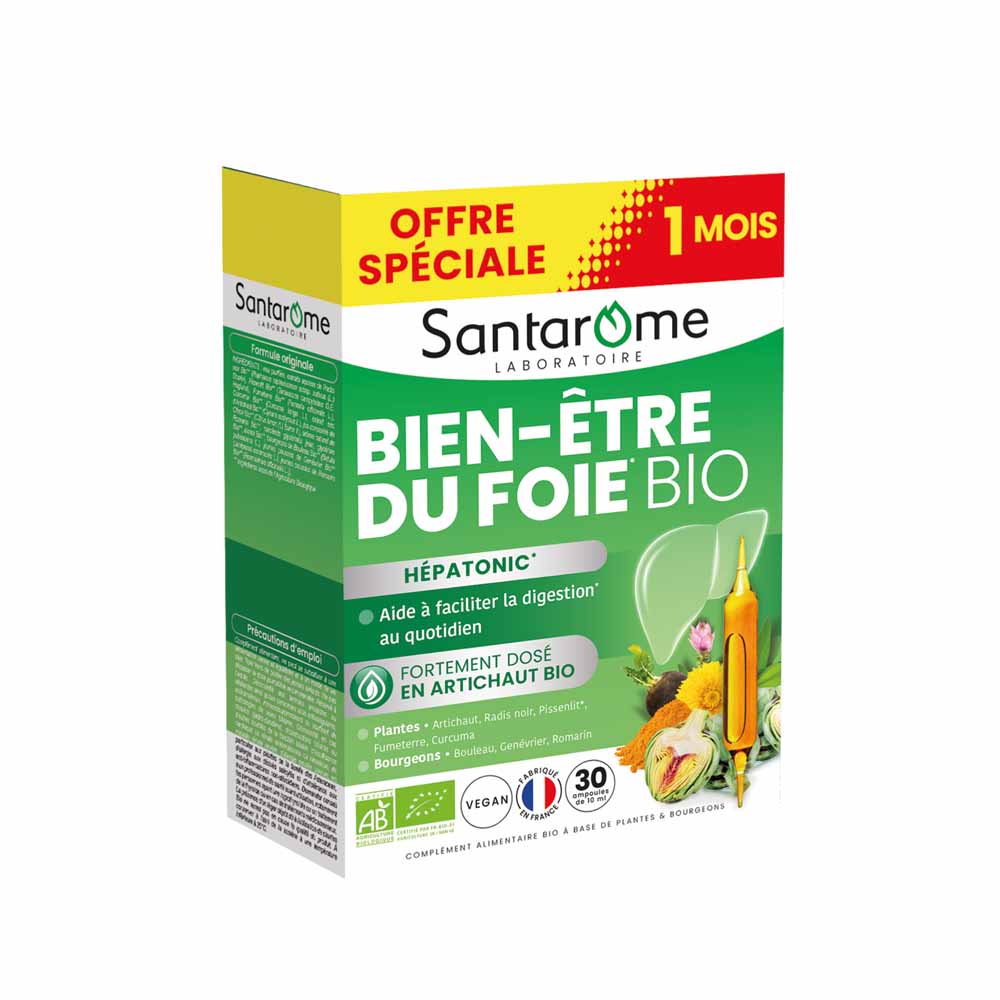 Santarome Bien-Etre du Foie Aide à la digestion 30 ampoules
