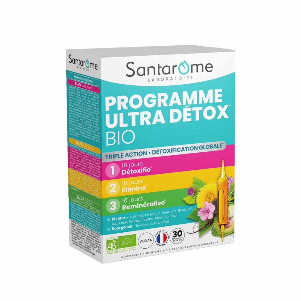 Santarome Programme Ultra Détox Bio Détox globale 30 ampoules