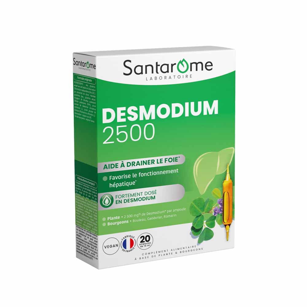 Santarome Desmodium 2500 Détoxifiant du Foie 20 ampoules