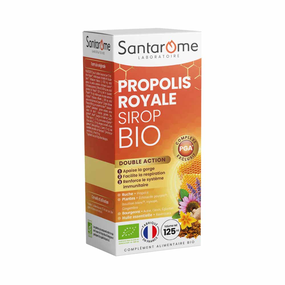 Santarome Propolis Royale Sirop Propolis Triple Action Bio 125ml