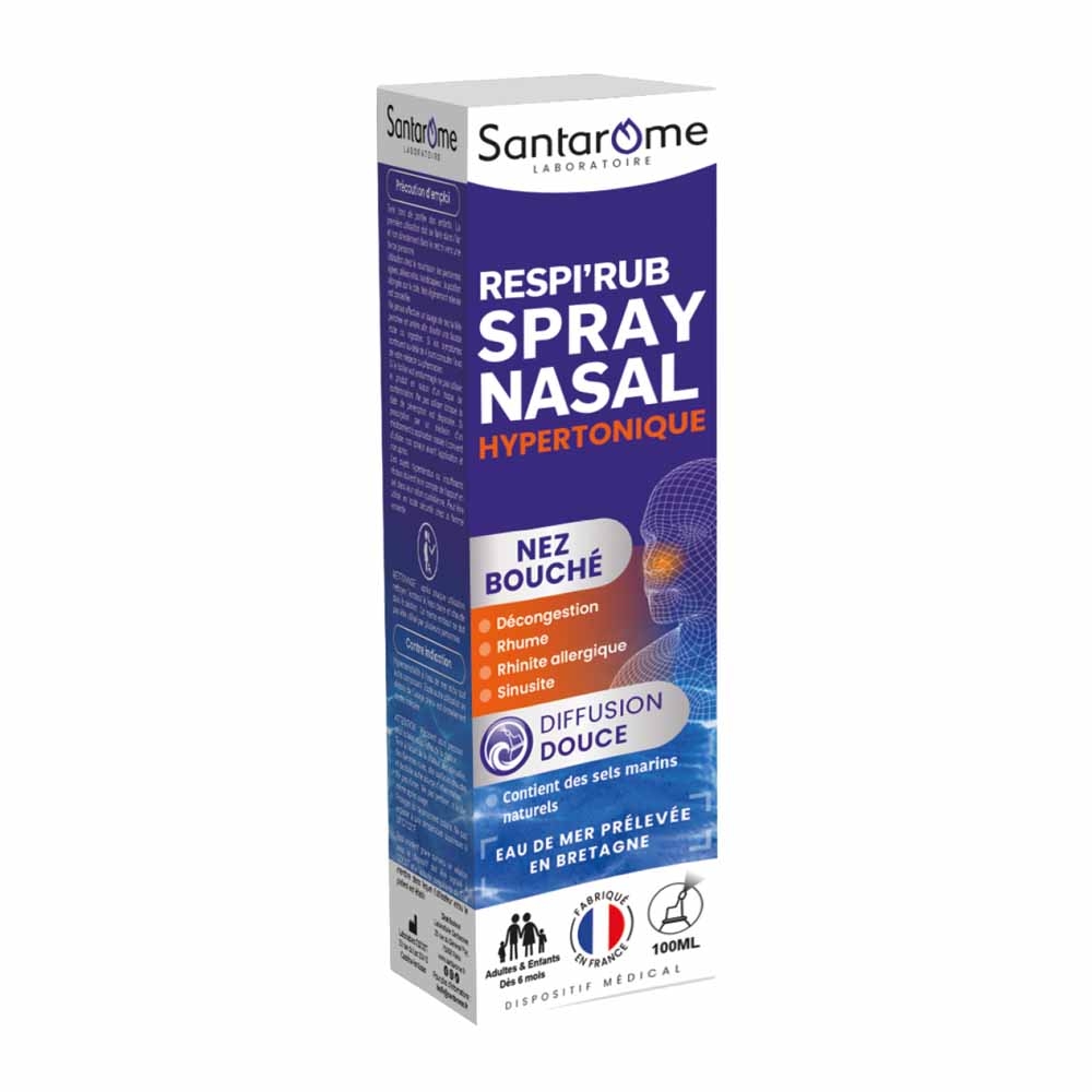 Santarome Respi'Rub Spray Nasal Hypertonique Nez Bouché 100ml