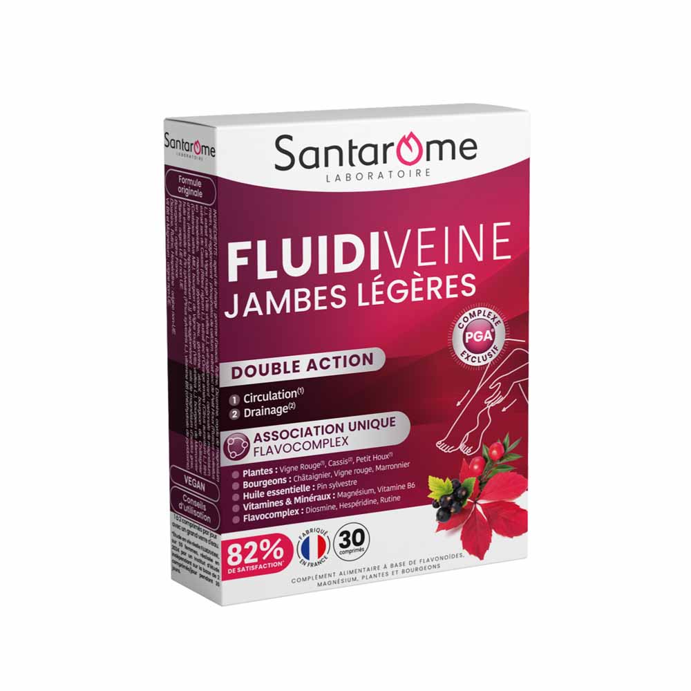 Santarome Fluidiveine Jambes Légères Double Action 30 Comprimés