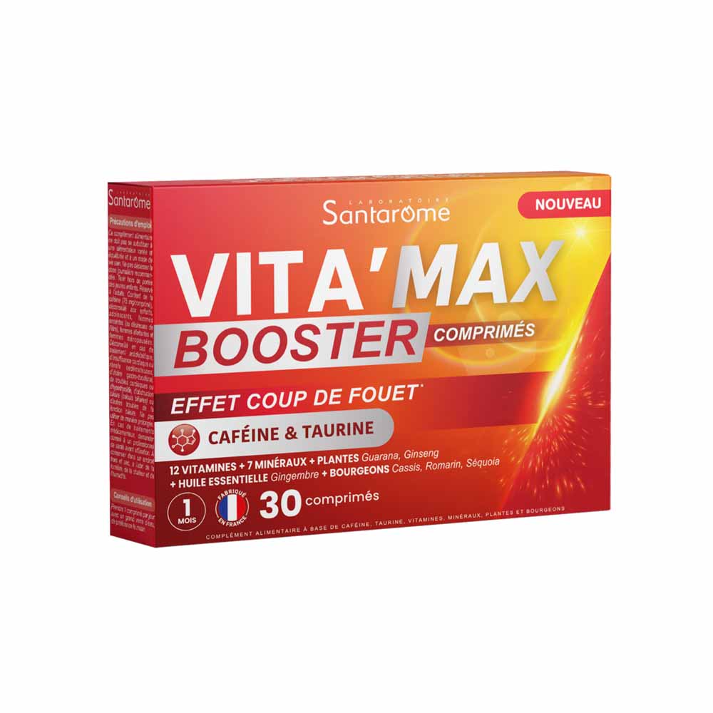 Santarome Vita'max Booster Caféine & Taurine Anti fatigue 30 comprimés