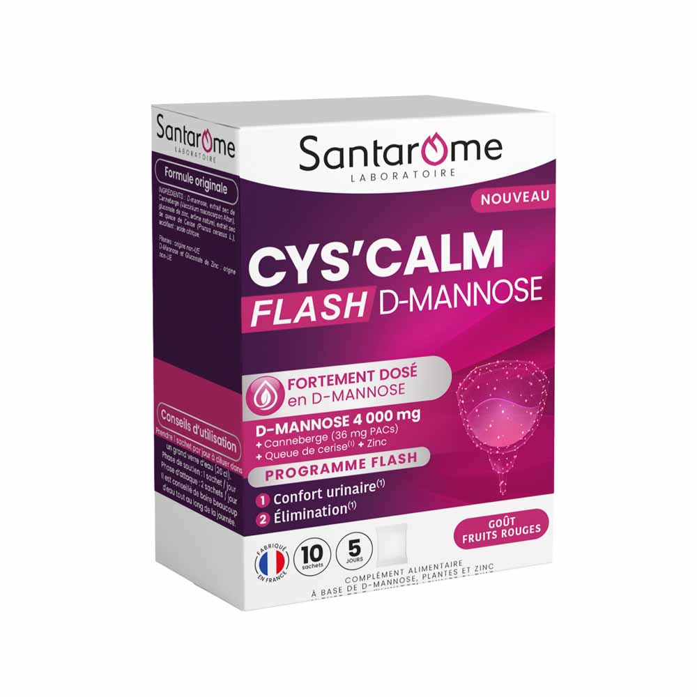 Santarome Cys'Calm D-Mannose Flash Inconforts urinaires 10 sachets