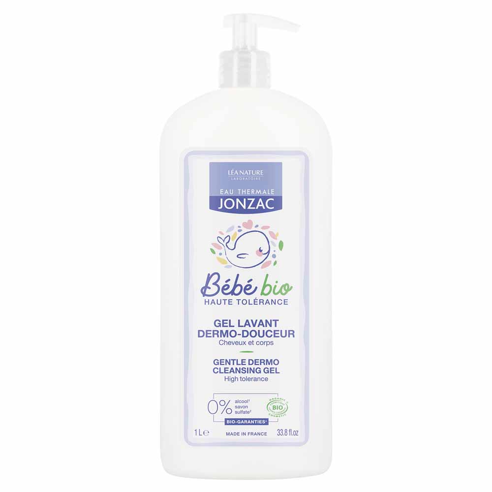 Eau thermale Jonzac Bébé Gel Lavant Dermo Douceur Bio Bebe Cheveux Et Corps 1L