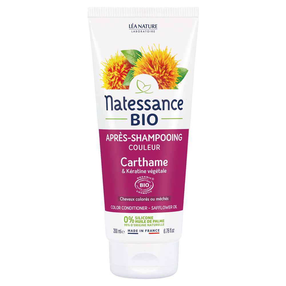 Natessance Capillaires Après-shampooing couleur - Carthame Bio & Kératine végétale 200ml