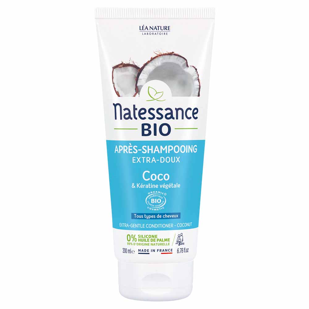 Natessance Capillaires Apres Shampooing Extra Doux Bio Et Keratine Vegetale Bio 200ml