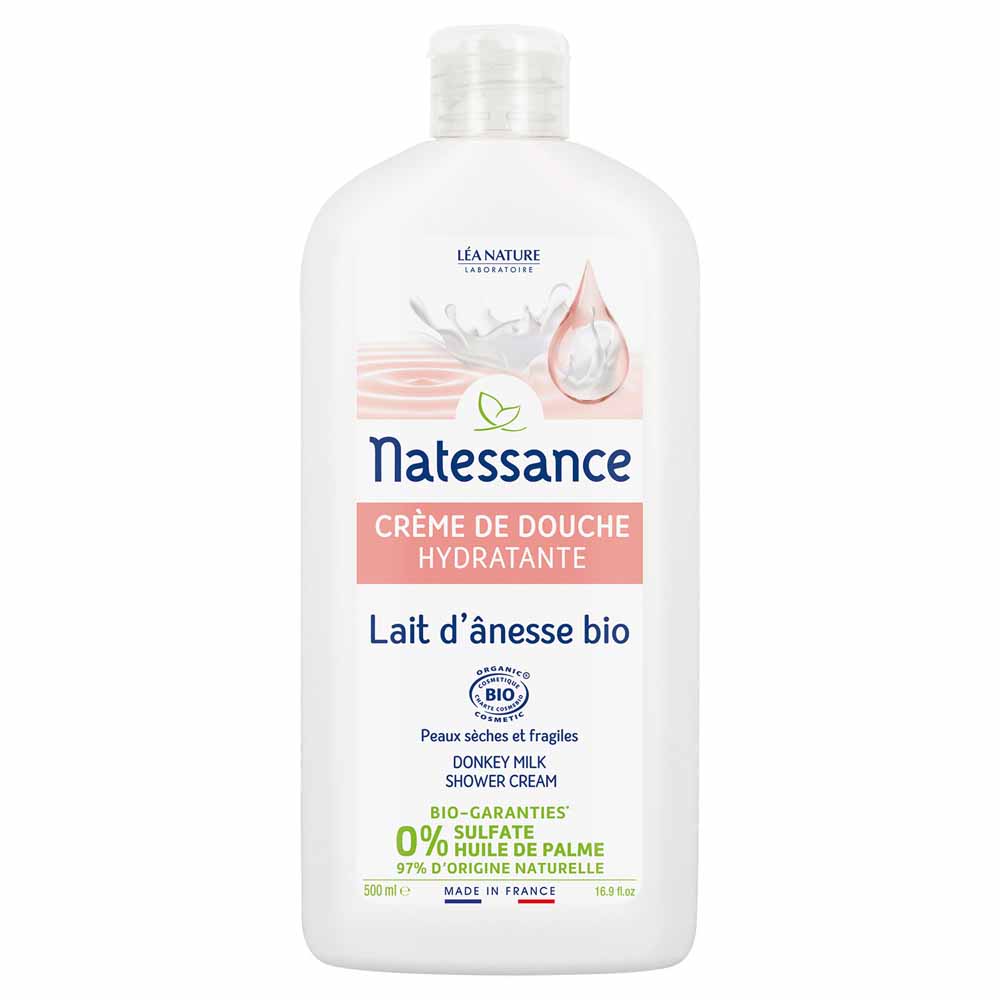 Natessance Douches Crème de Douche Au Lait D'Anesse Bio Peaux Sèches et Fragiles 500ml