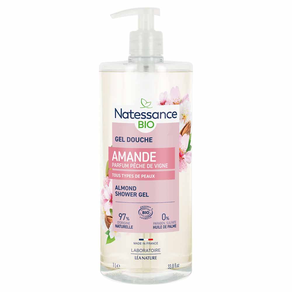 Natessance Douches Gel Douche Amande Peche De Vigne Bio 1L