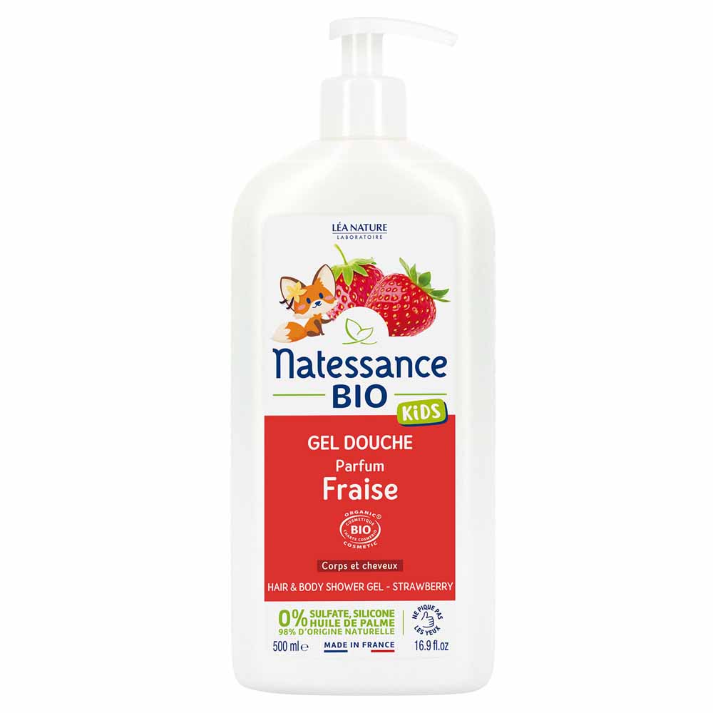 Natessance Kids Gel Douche Vanille Fraise Bio 500ml
