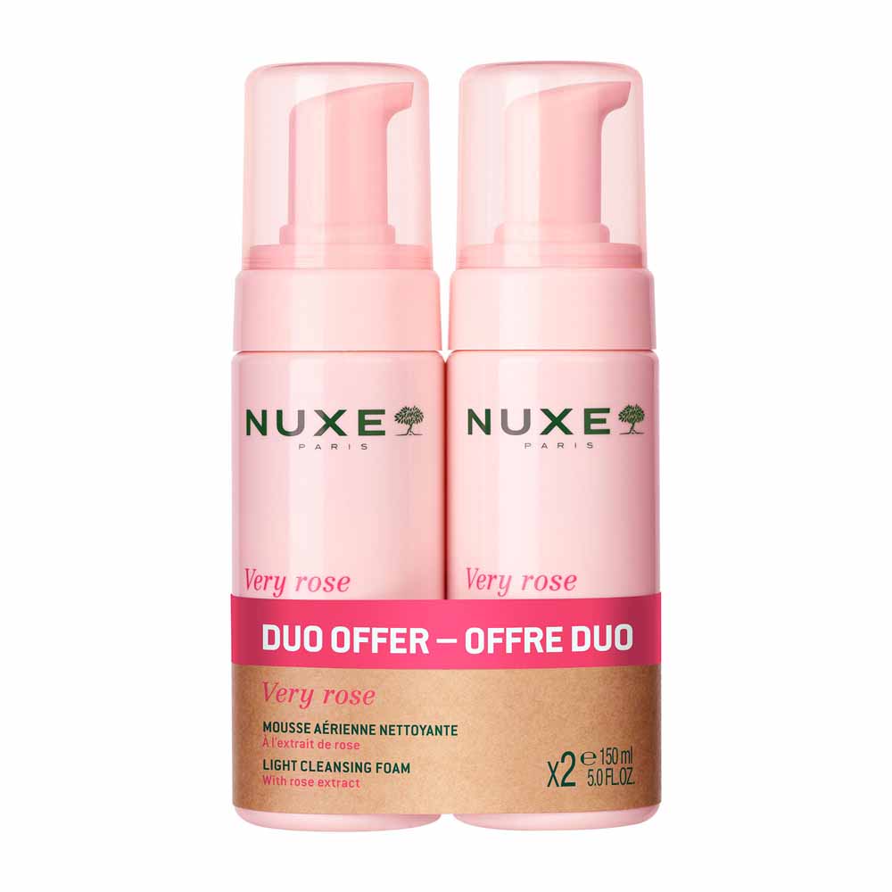 Nuxe Very rose Mousse Aérienne Nettoyante 2x150ml