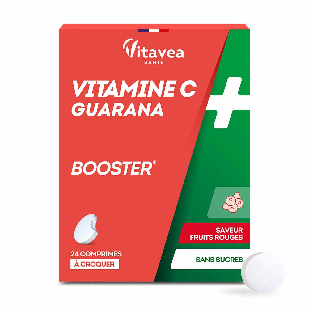 Vitavea Santé Vitamine C + Guarana Booster 24 Comprimes A Croquer