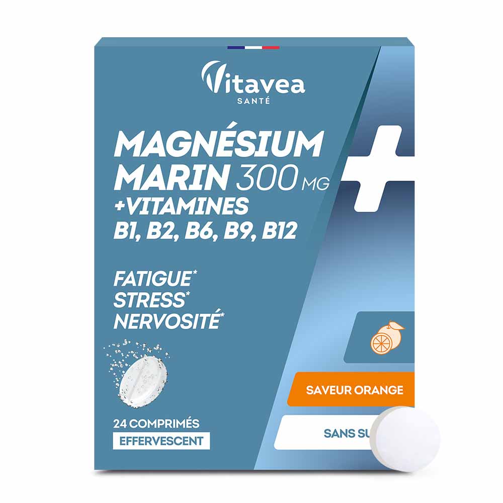 Vitavea Santé Magnesium + Vitamines B1 B2 B6 Détente 24 Comprimes Effervescents