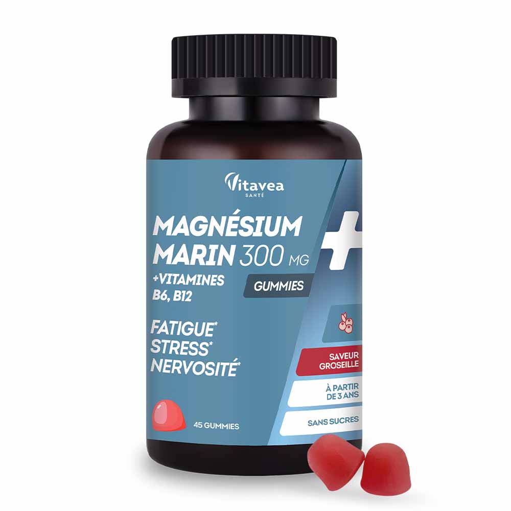 Vitavea Santé Magnésium Vitamines B6, B12 Fatigue Stress Nervosité 45 Gummies