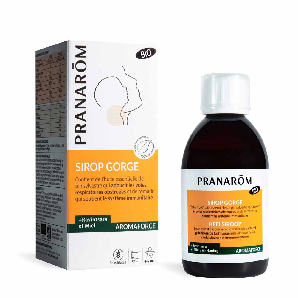Pranarôm Aromaforce Sirop Gorge Miel & Ravintsara Bio 150ml