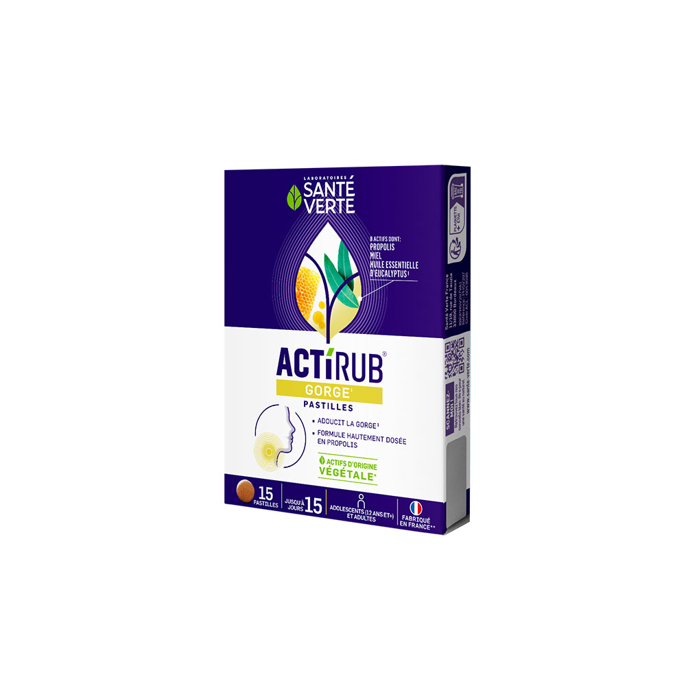 Sante Verte ActiRub Gorge Adoucit la gorge 15 pastilles