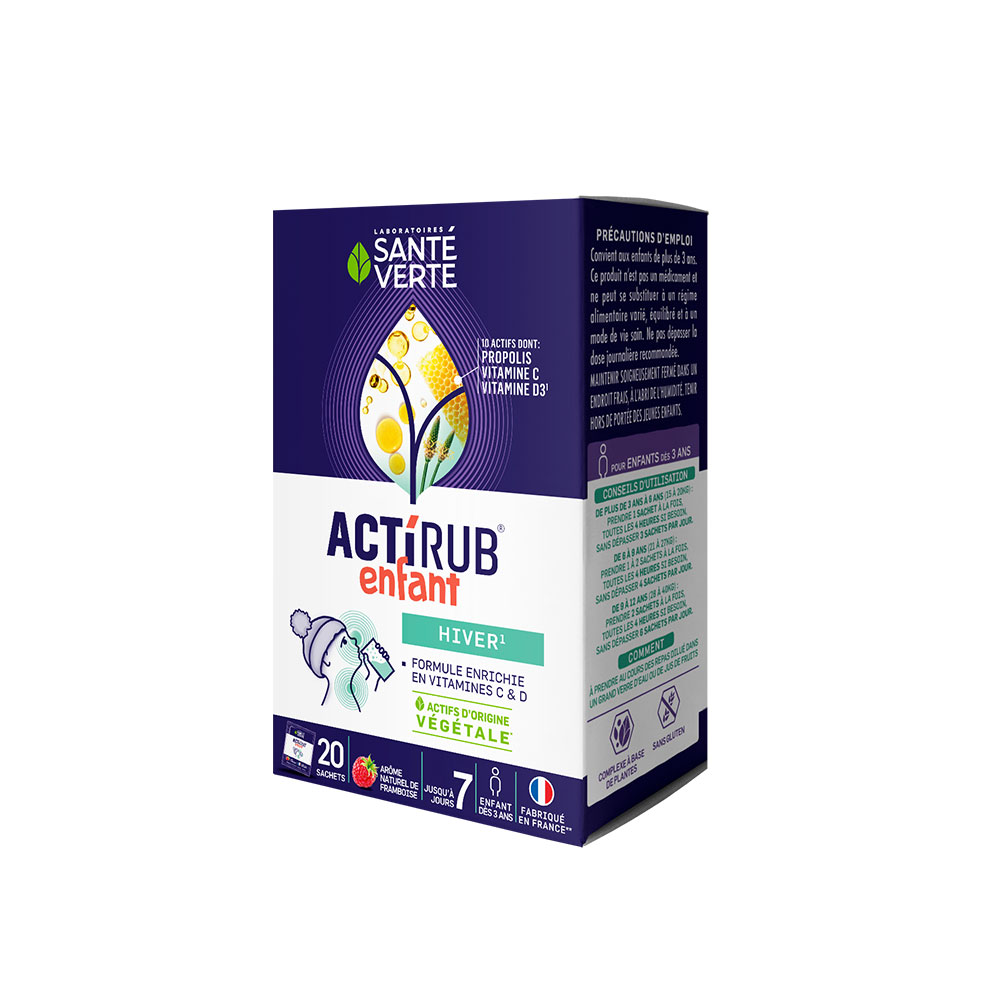 Sachets A Diluer Enfant Avec Vitamine D X20 ActiRub Gout Framboise Sante Verte