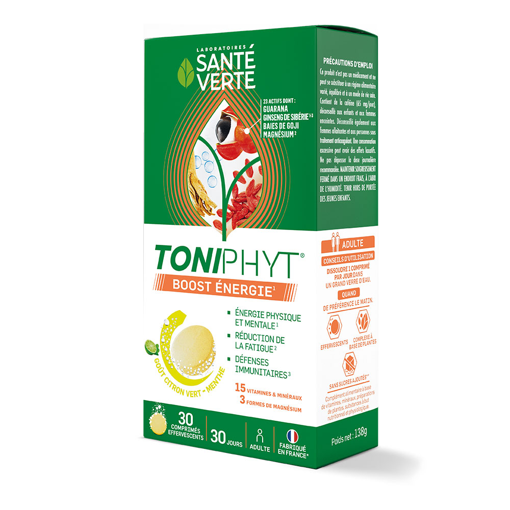 Sante Verte Toniphyt Boost Goût Citron-menthe 30 Comprimés