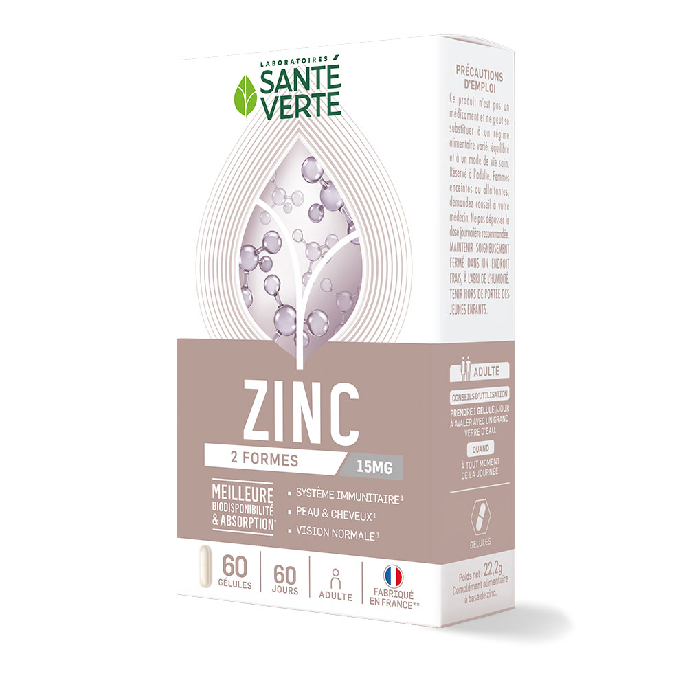 Sante Verte ZINC 15mg 60 gélules