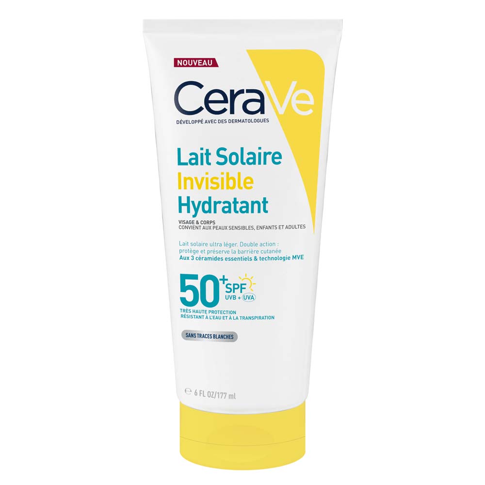 Cerave Lait Solaire Invisible Hydratant SPF50+ Haute Protection visage et le corps 177ml