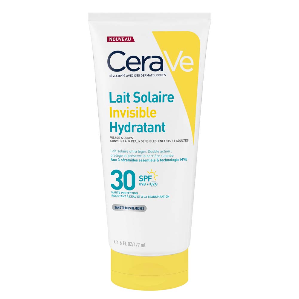 Cerave Lait Solaire Invisible Hydratant SPF 30 Haute Protection visage et le corps 177ml