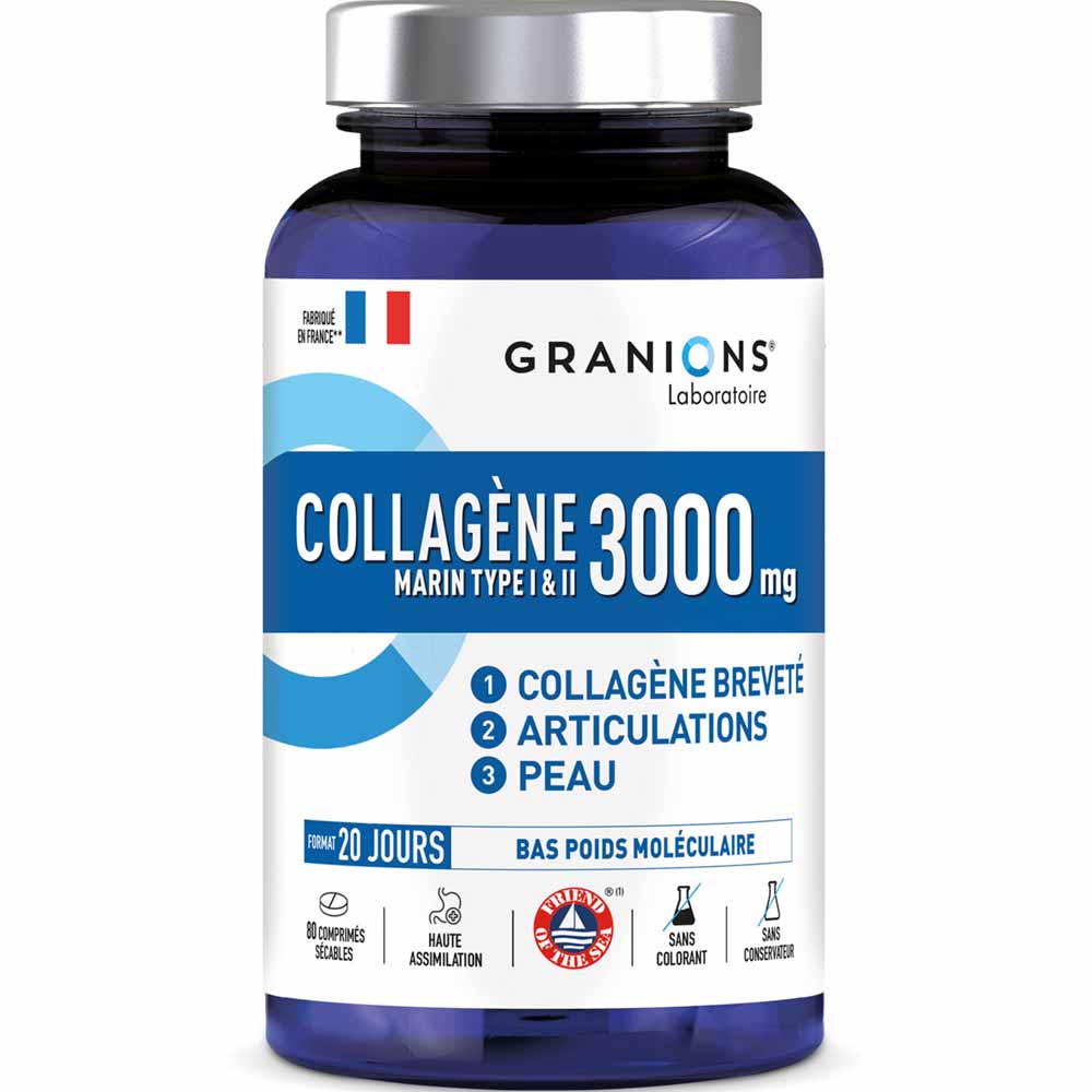 Granions Collagene marin type I et II 3000mg 80 comprimés