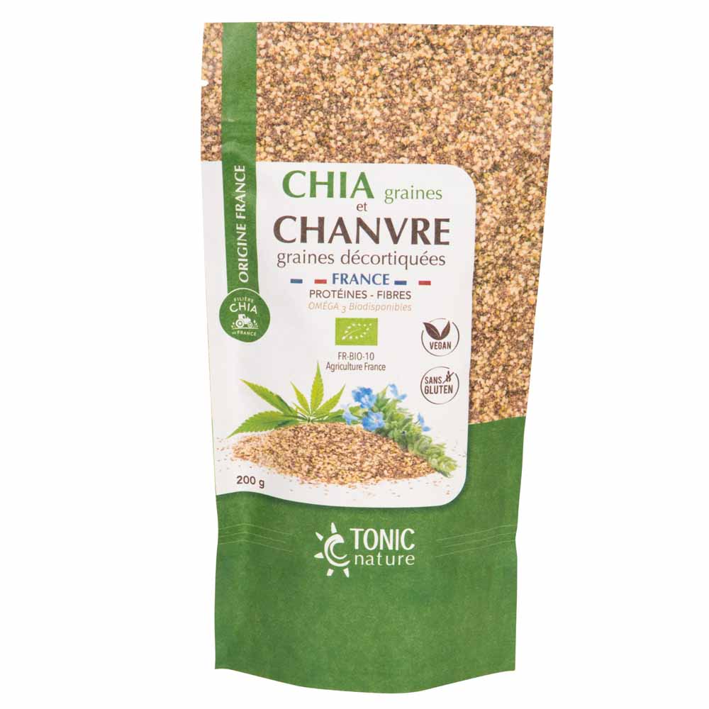 Tonic Nature Mix Graines Chia Oruro et Chanvre Décortiqué 200g