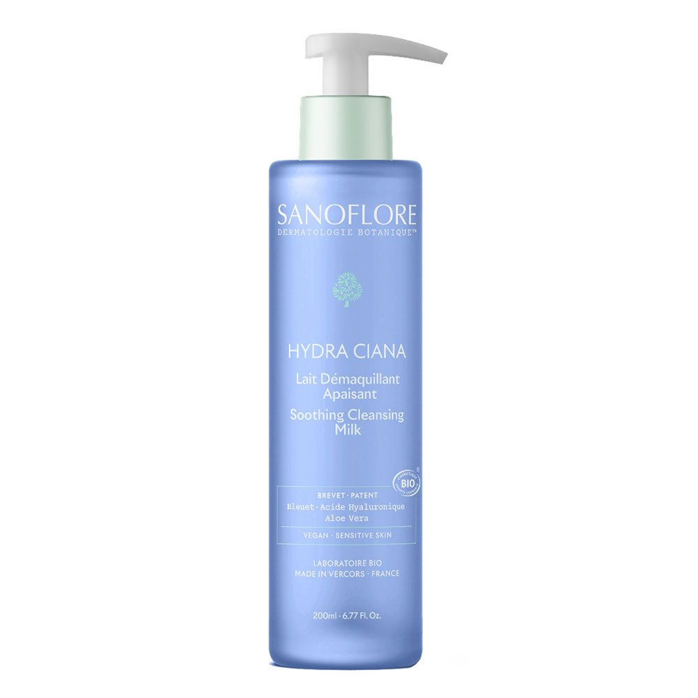 Sanoflore Hydra Ciana Lait Démaquillant Apaisant Bio 200 ml