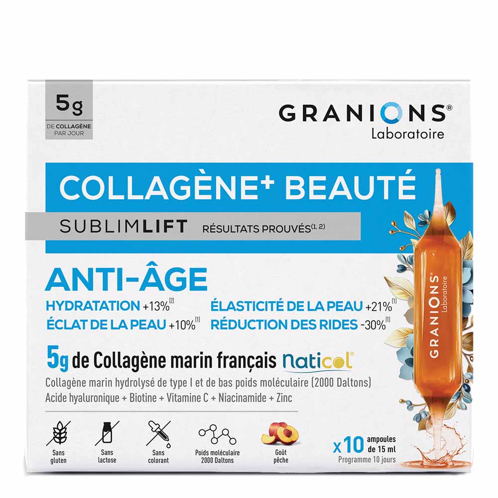 Granions SublimLift Collagène+ Beauté Anti-âge 10 ampoules de 15ml