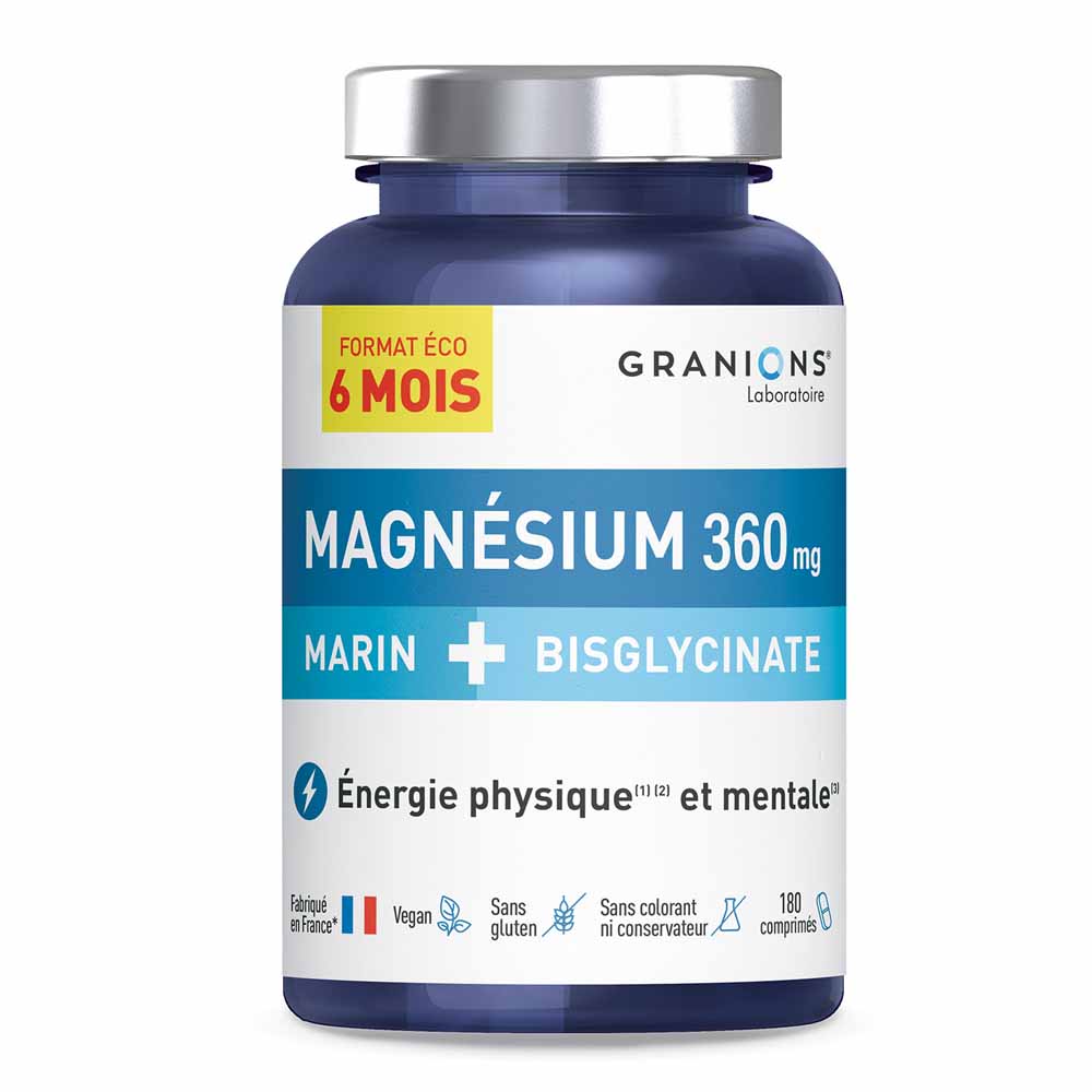 Granions Magnésium Marin + Bisglycinate 360mg 180 comprimés
