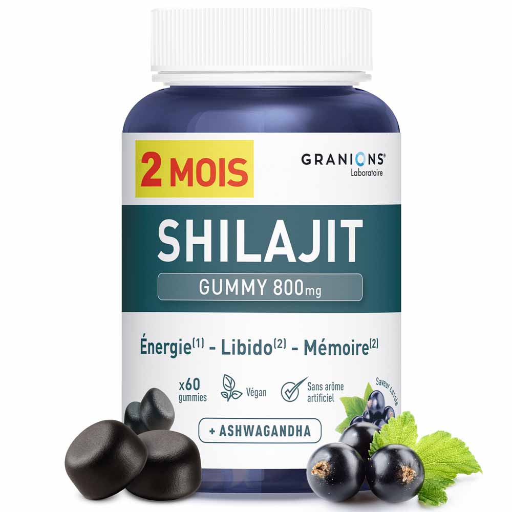 Granions Shilajit 800mg Saveur Cassis 60 gummies