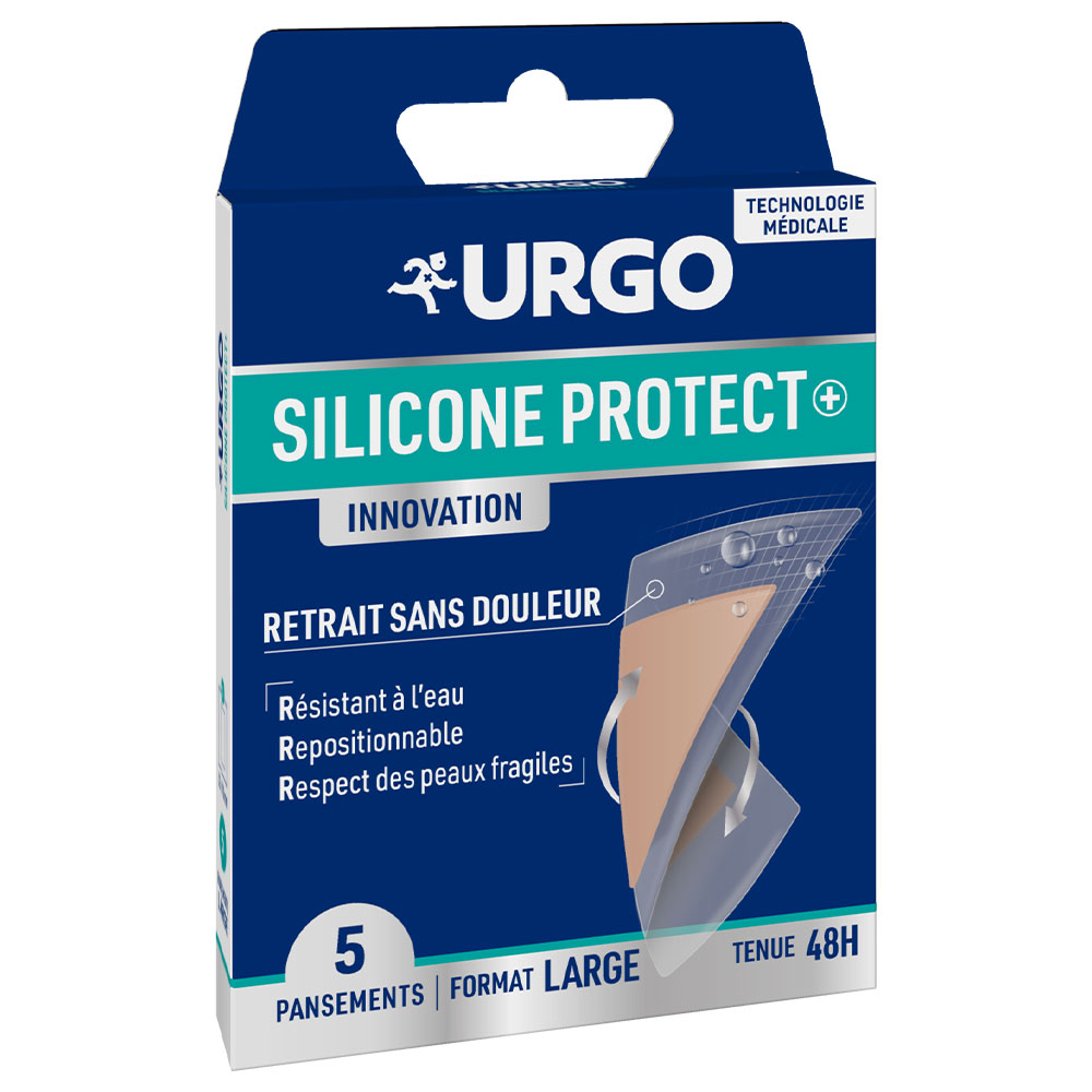 Urgo Silicone Protect+ Pansements Format Large x5
