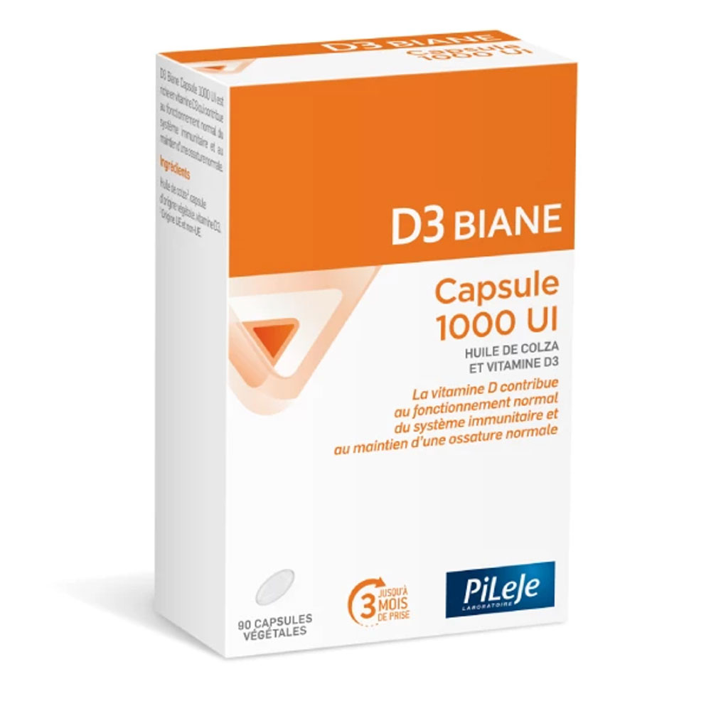 Pileje D3 Biane Vitamine D3 1000UI 90 capsules marines