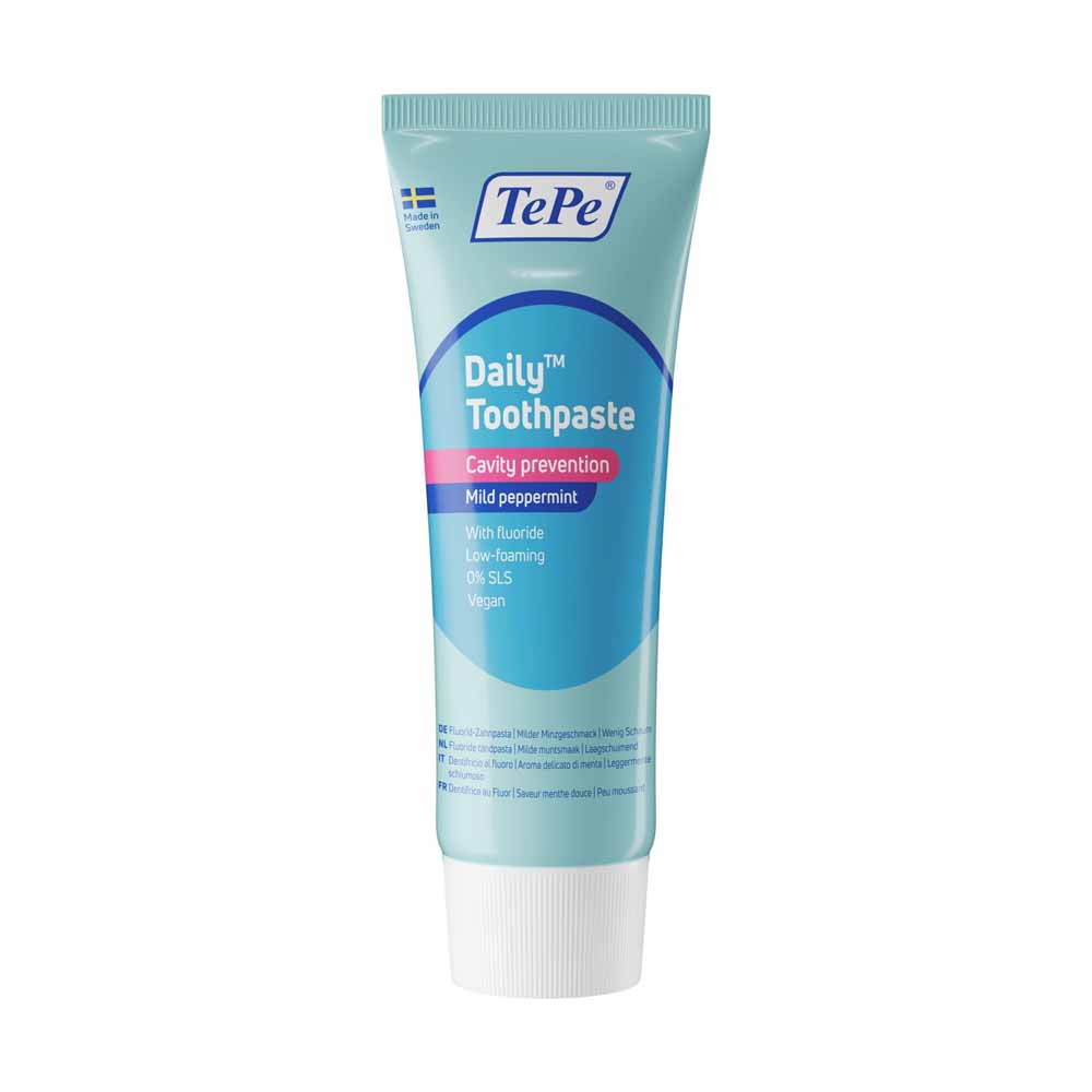 TePe Daily Dentifrice Avec Fluor Dès 7 Ans Goût Menthe Douce 75ml