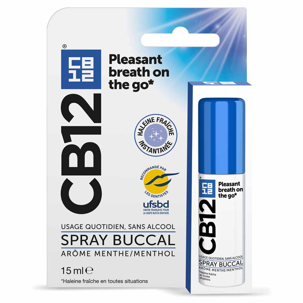 Cb12 Spray Haleine Fraîche Sans Alcool Arôme Menthe 15ml