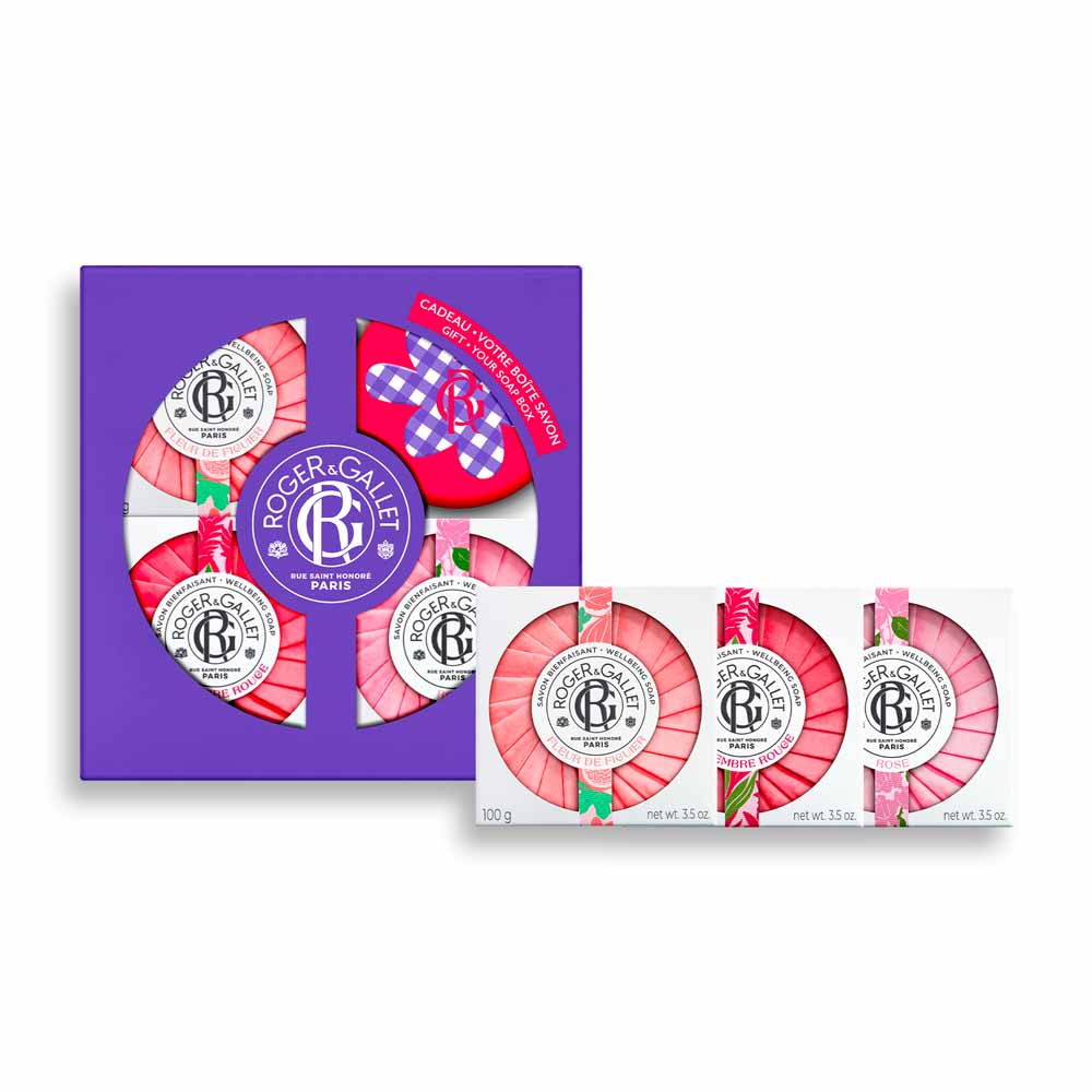 Roger & Gallet Coffret 3 Savons Bienfaisants Figuier, Gingembre, Rose 300g