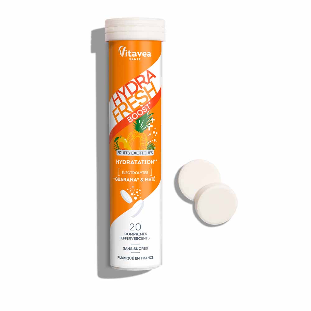 Vitavea Santé Hydratation Boost Guarana Maté Goût Fruits Exotiques 20 comprimés effervescents