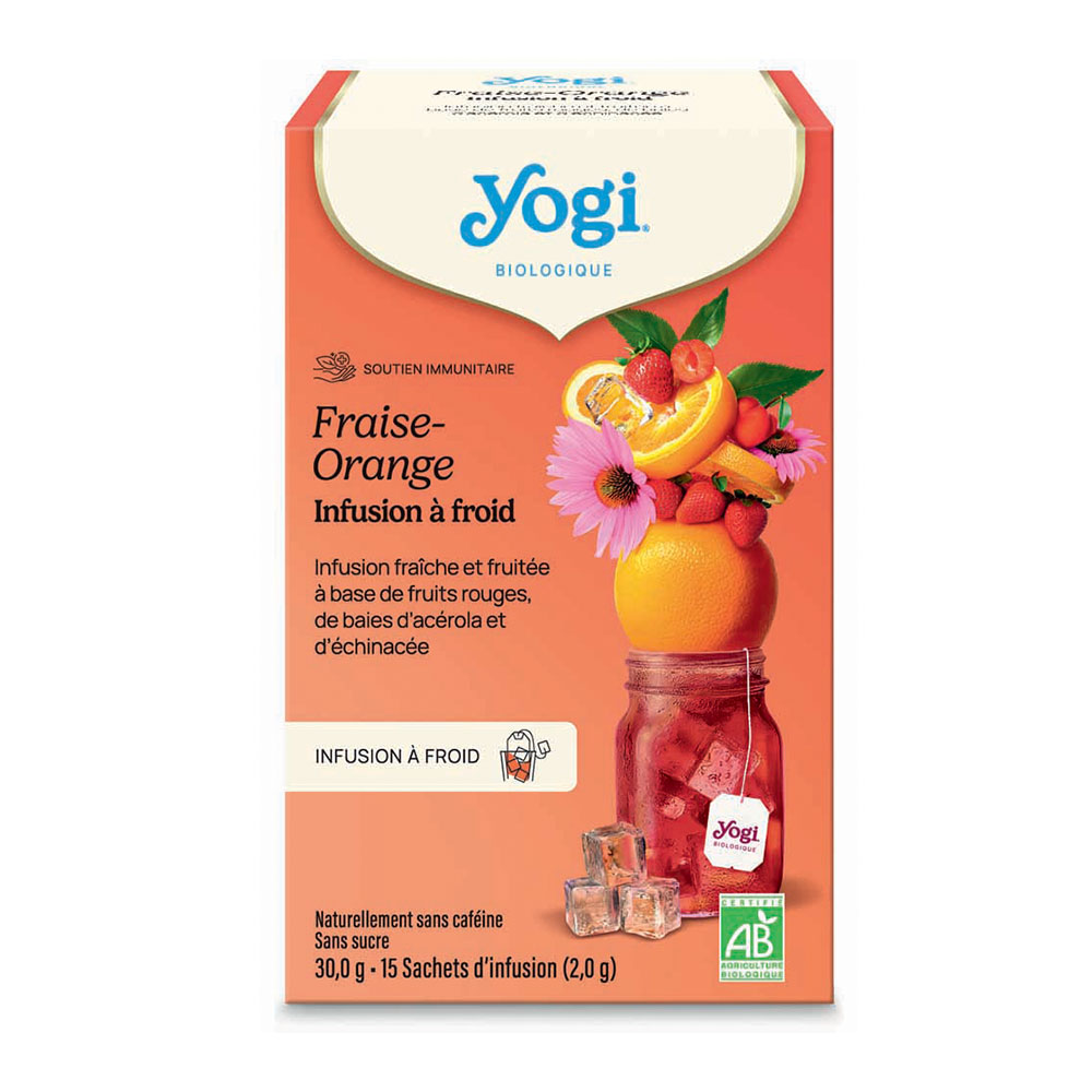 Yogi Tea Infusions à Froid Fraise Orange 15 sachets