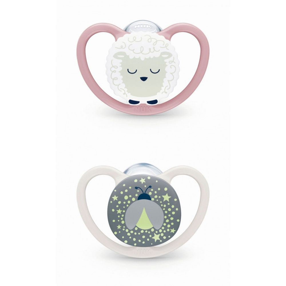 Nuk Space Sucettes physiologiques Nuit 0 à 6 Mois x2