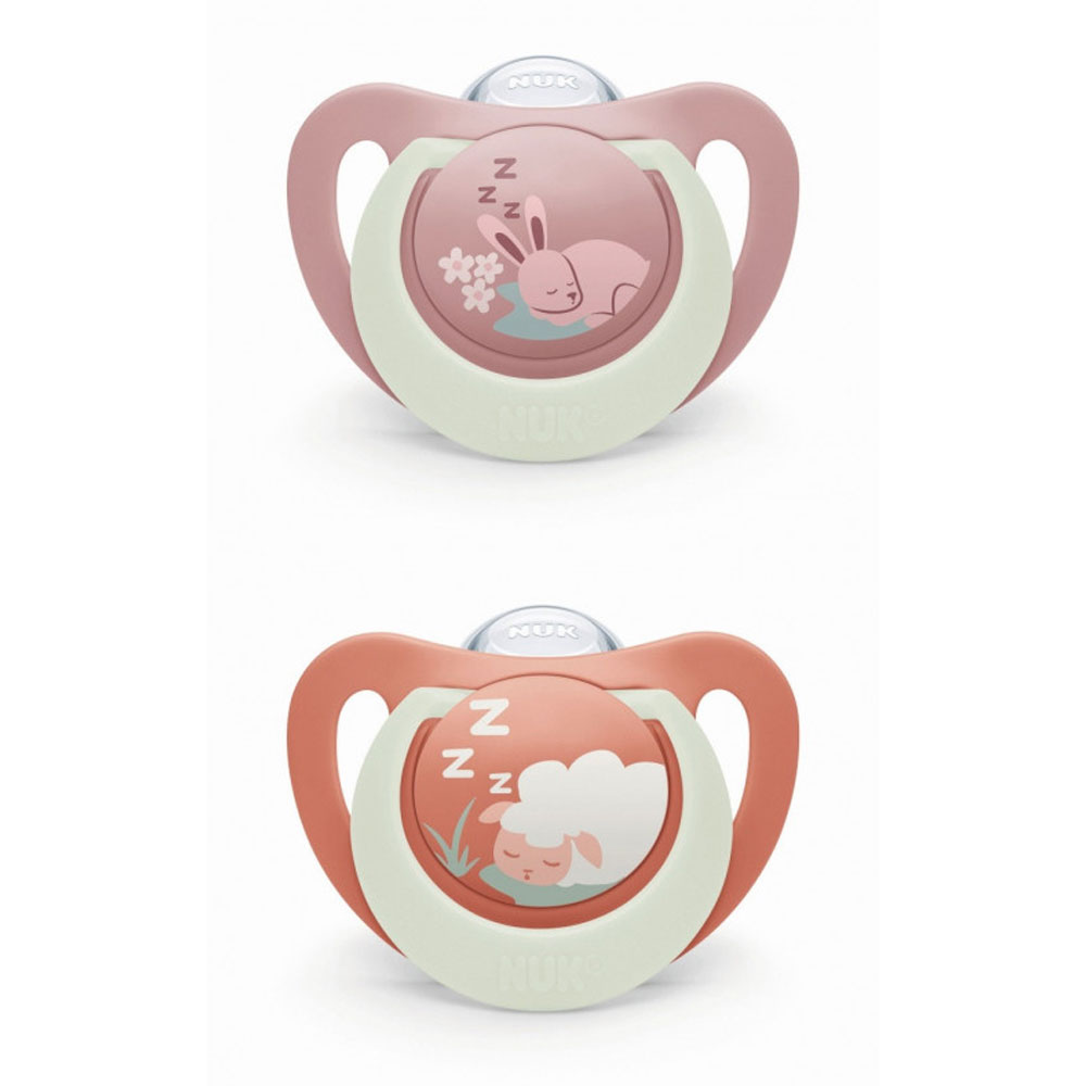 Nuk Starlight Sucettes physiologiques 18 mois et plus x2