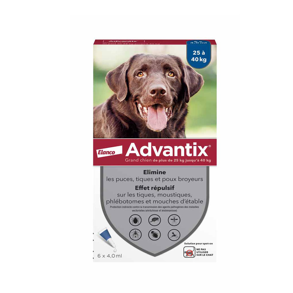 Advantix Pipettes Pour Grand Chien de 25 à 40kg 6 x 4.0ml