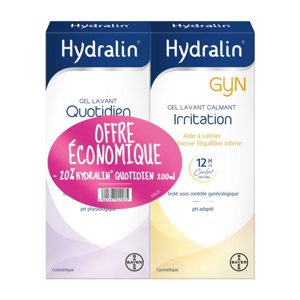 Hydralin Quotidien Gyn Irritation + Quotidien Gel lavant Intime 200ml