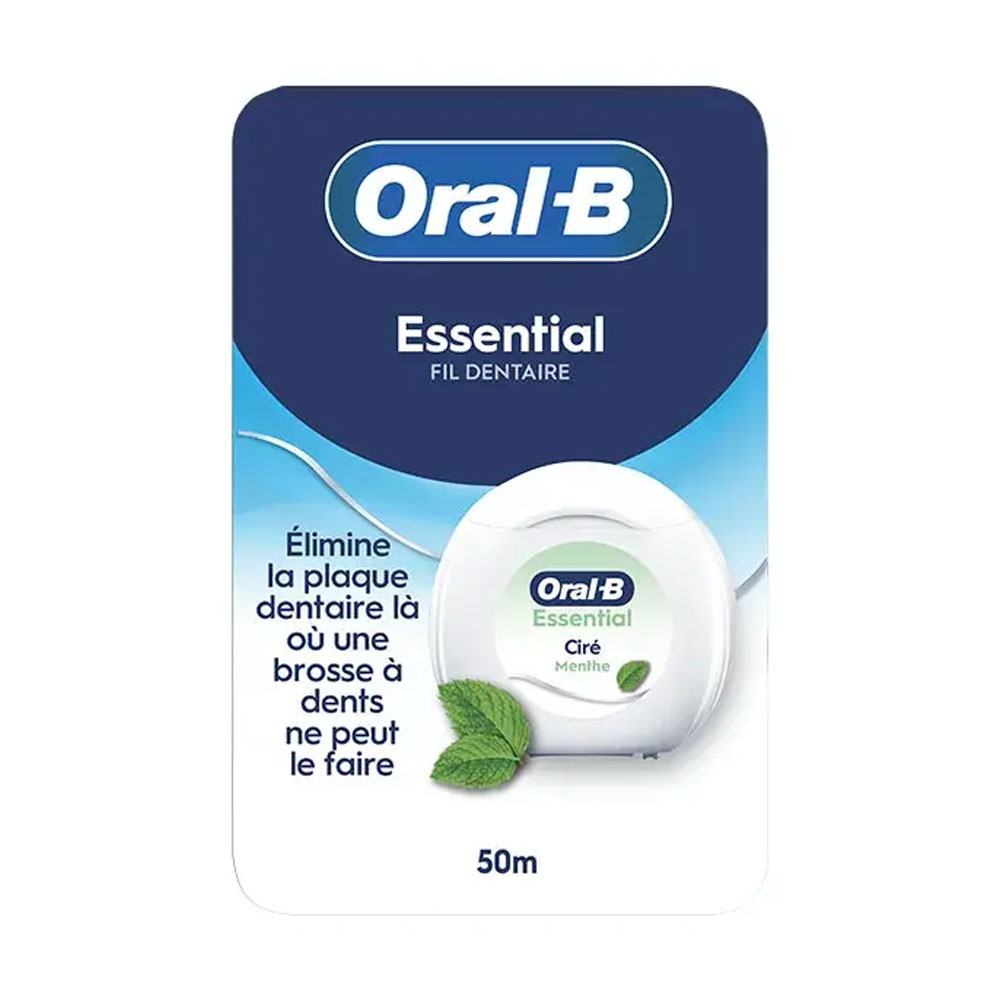 Oral-B Essential Fil Dentaire Ciré Menthe 50m