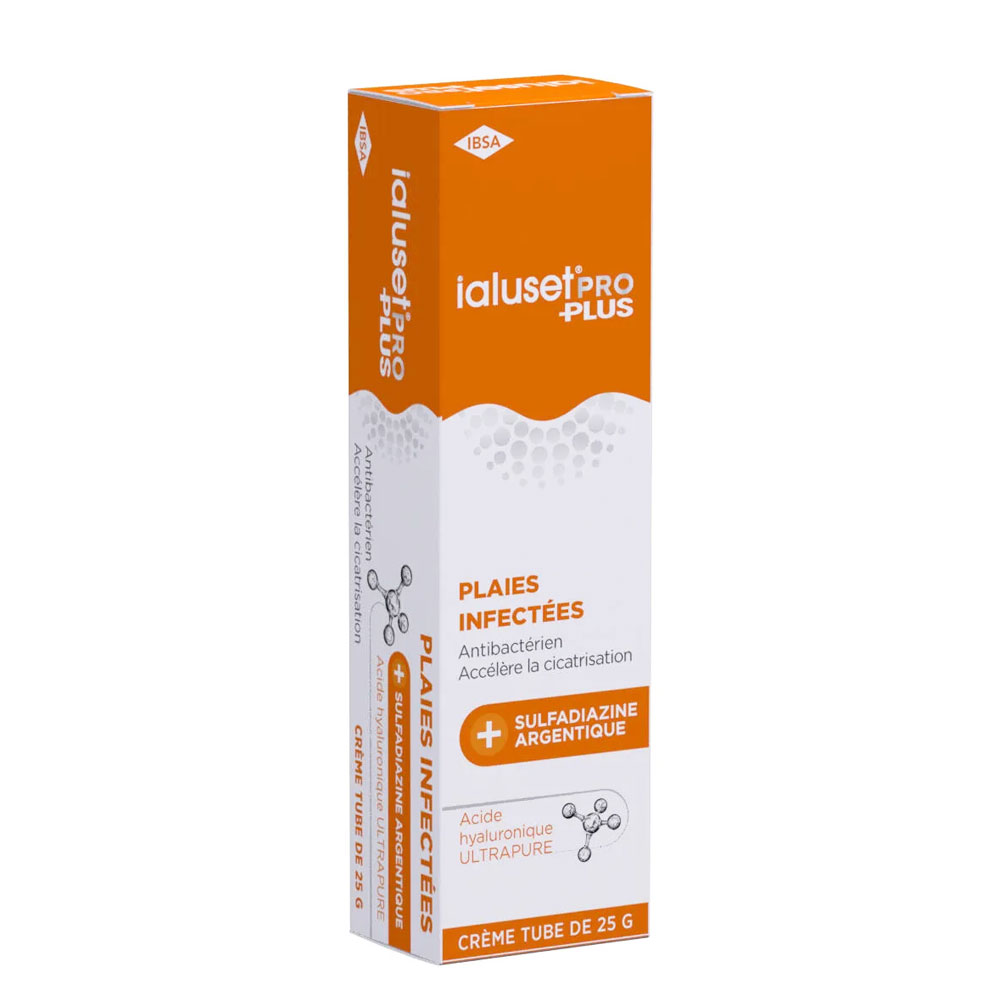 IBSA Ialuset Pro Plus Crème Antibactérienne Plaies infectées 25g