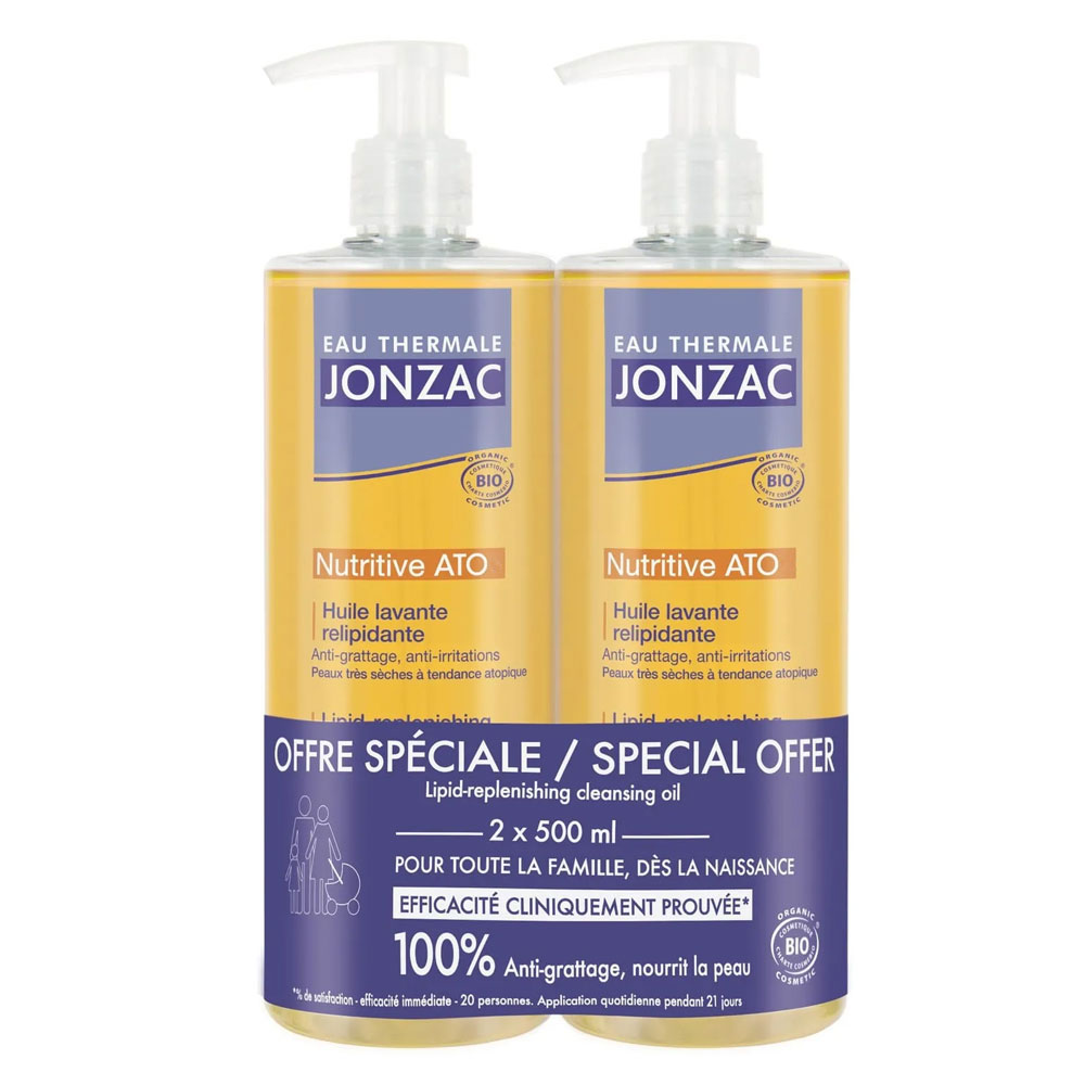 Eau thermale Jonzac Nutritive ATO Huile Lavante Relipidante Anti-Grattage 1L