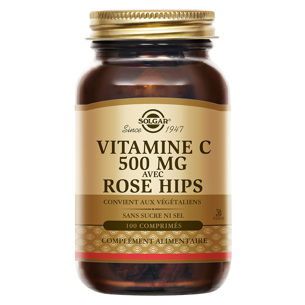 SOLGAR VITAMINE C 500MG ROSE HIPS 100 COMPRIMES